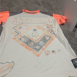 American Fighter White and Orange Short Sleeve Tee